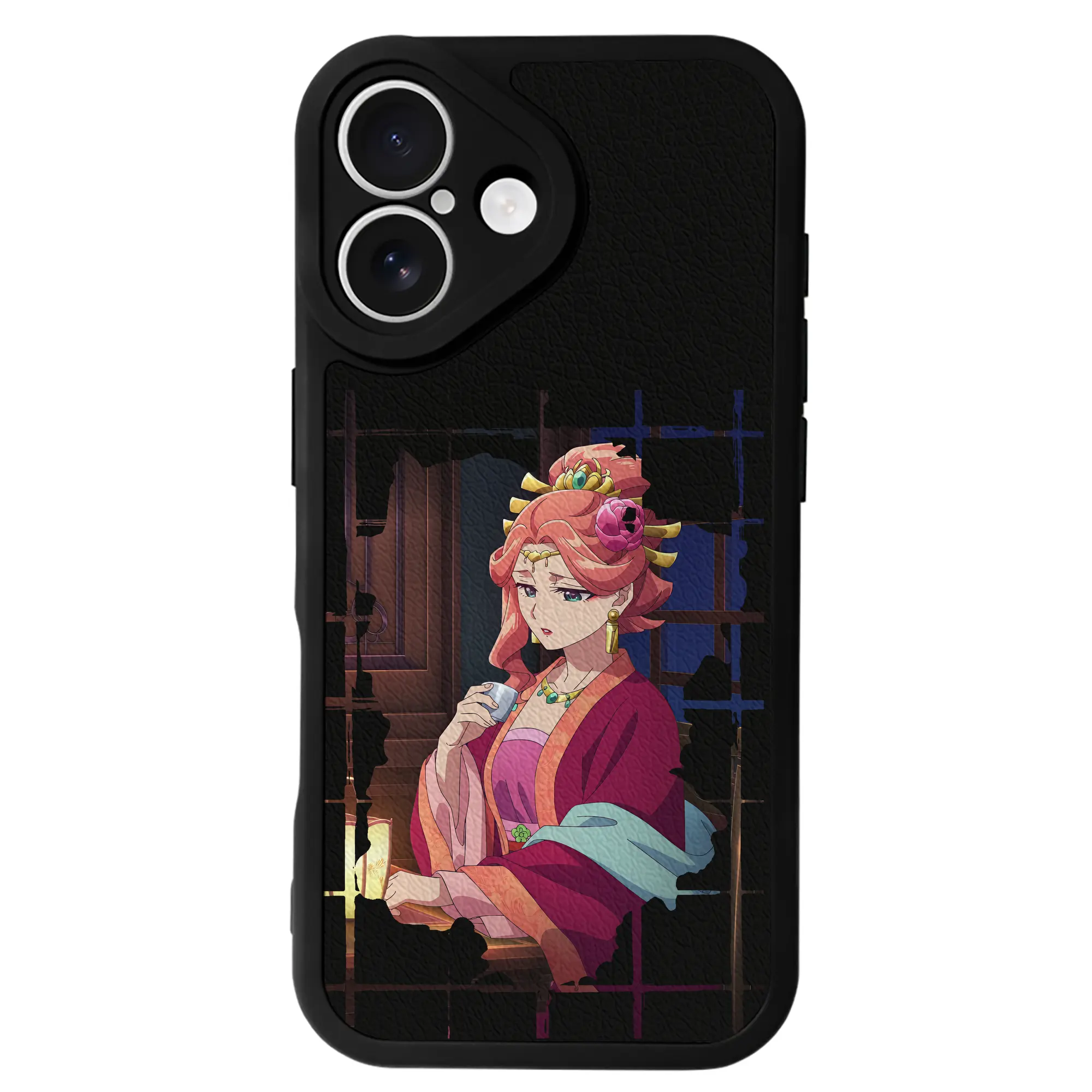 薬屋のひとりごと グッズ,玉葉妃 - IPhone 16シリーズ対応 ・ シリコンスマホケース ・ レザー調 ・ 高精度フィット ・ 耐衝撃 ・ ワイヤレス充電対応 ・ 精密カット